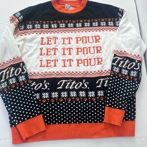 Tito's Black, White, and Orange Crewneck Sweater
